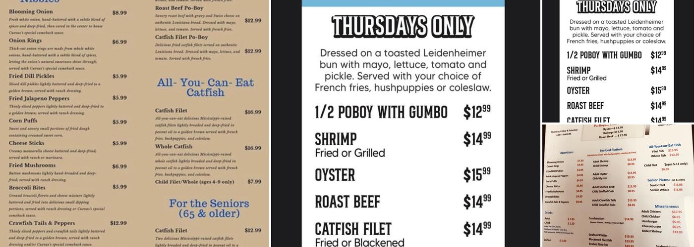 Cuevas Fish House Menu