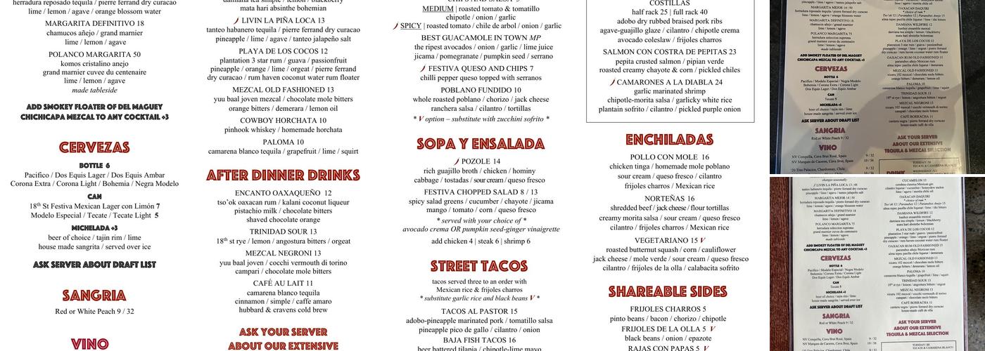 Festiva Menu