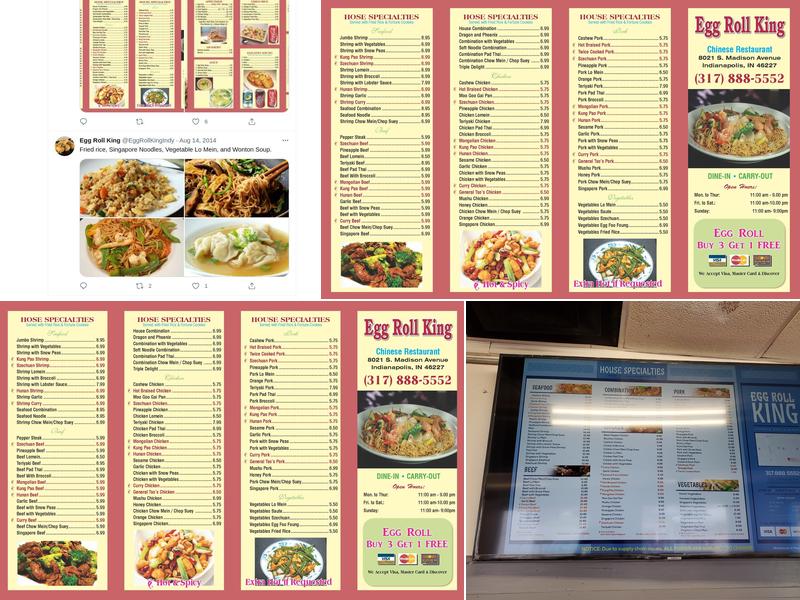 Egg Roll King on Madison Ave. Menu
