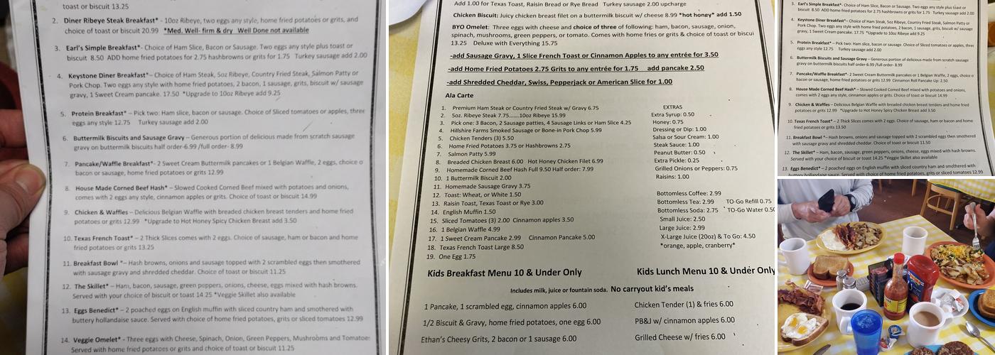 Keystone Diner Menu