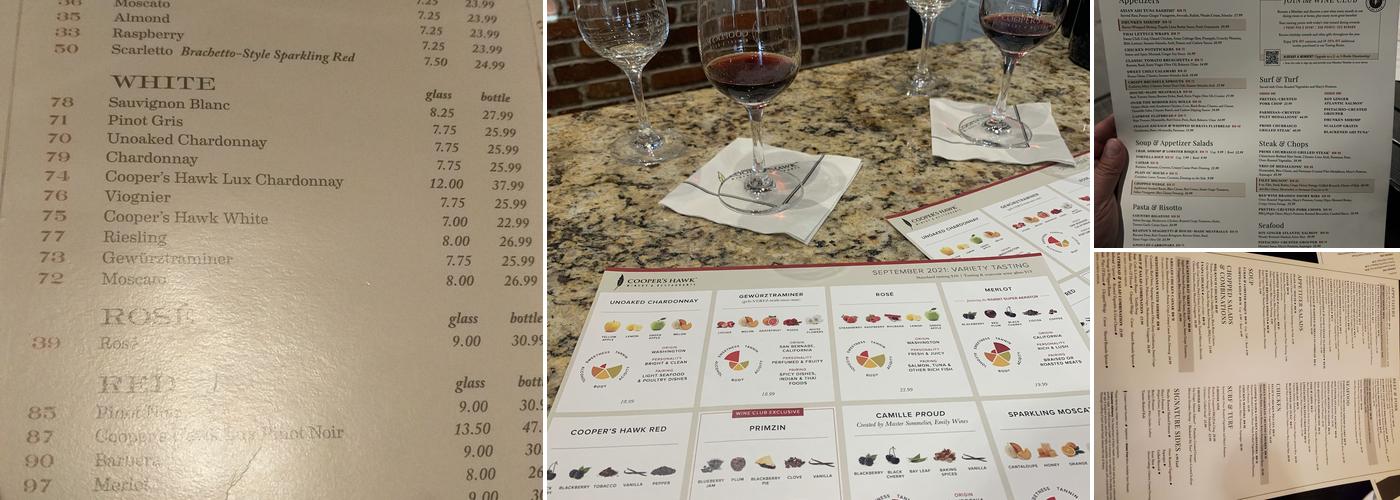 Cooper's Hawk Winery & Restaurant- Wheeling Menu