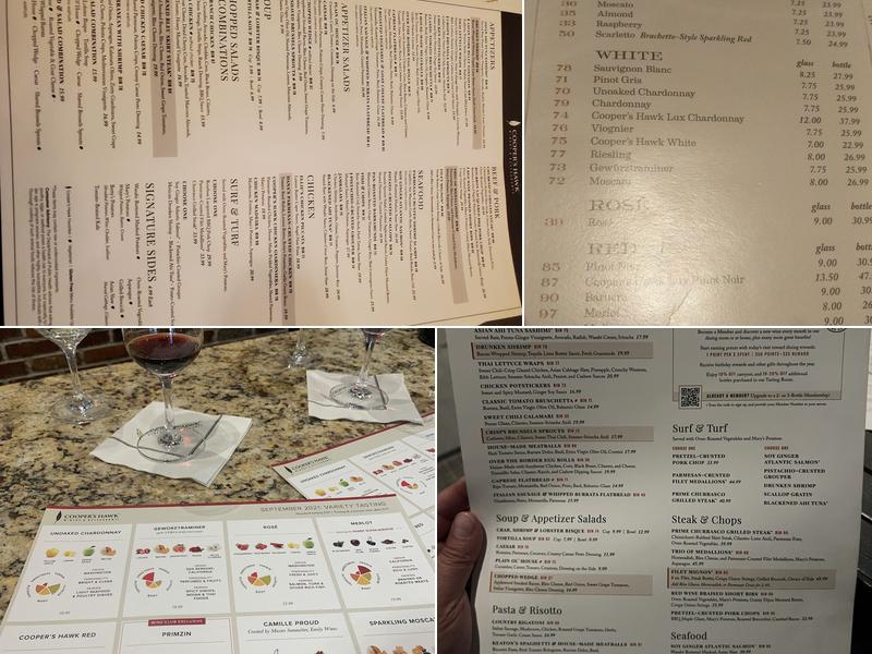 Cooper's Hawk Winery & Restaurant- Wheeling Menu