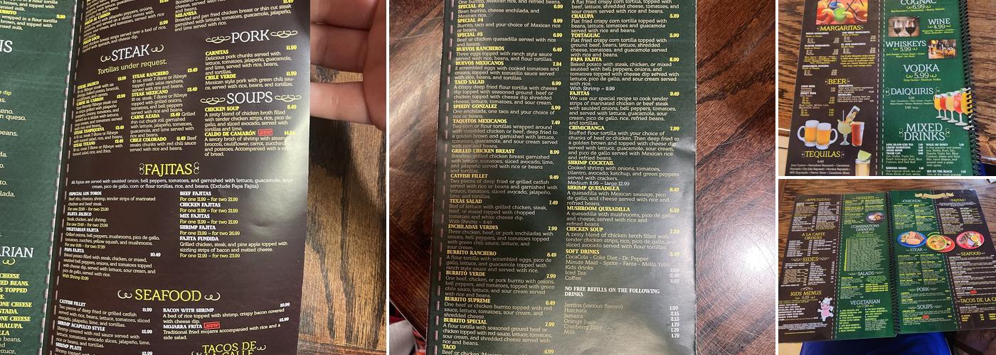 Los Toros Menu