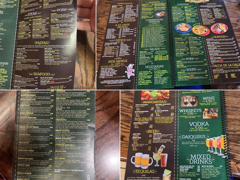Los Toros Menu