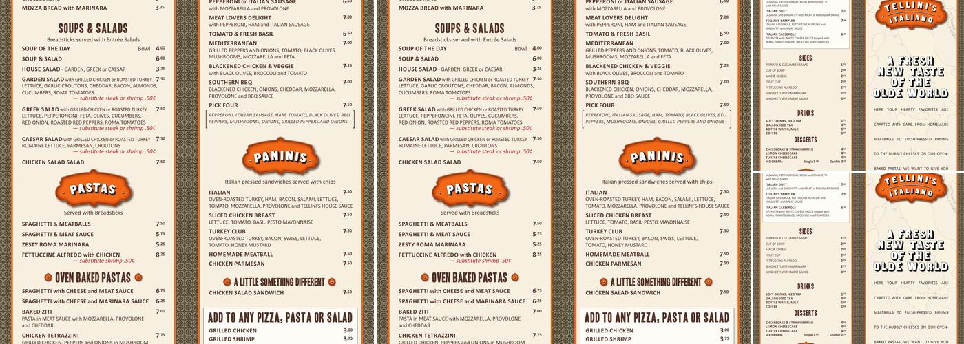 Tellini's Italiano Menu