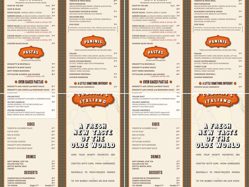 Tellini's Italiano Menu