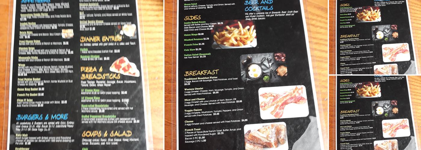 Generations Grill Menu