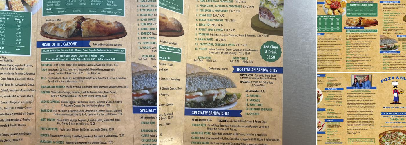 Pizza & Subs Menu
