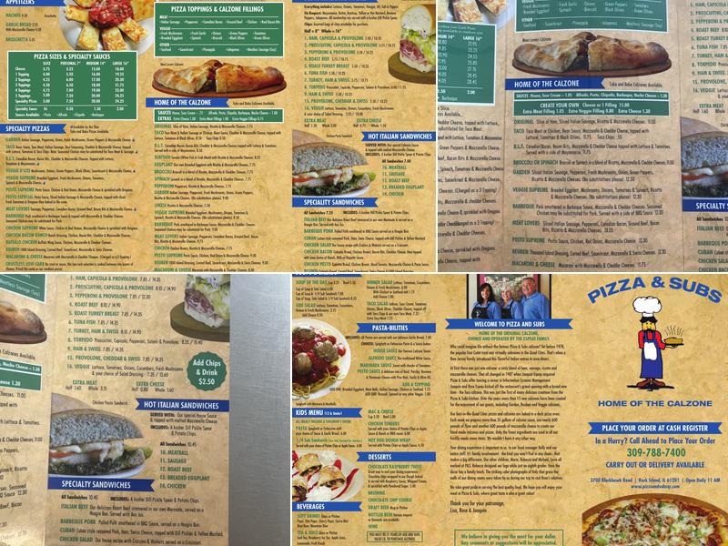 Pizza & Subs Menu