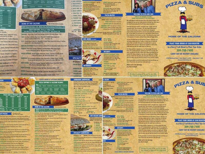 Pizza & Subs Menu
