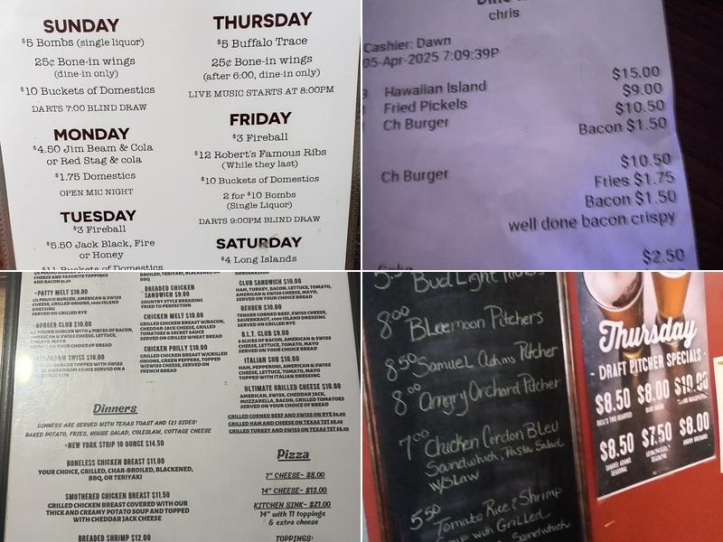 The Thompson House Menu