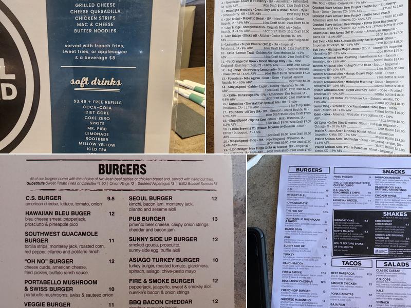Central Standard Craft Burgers & Beer Menu