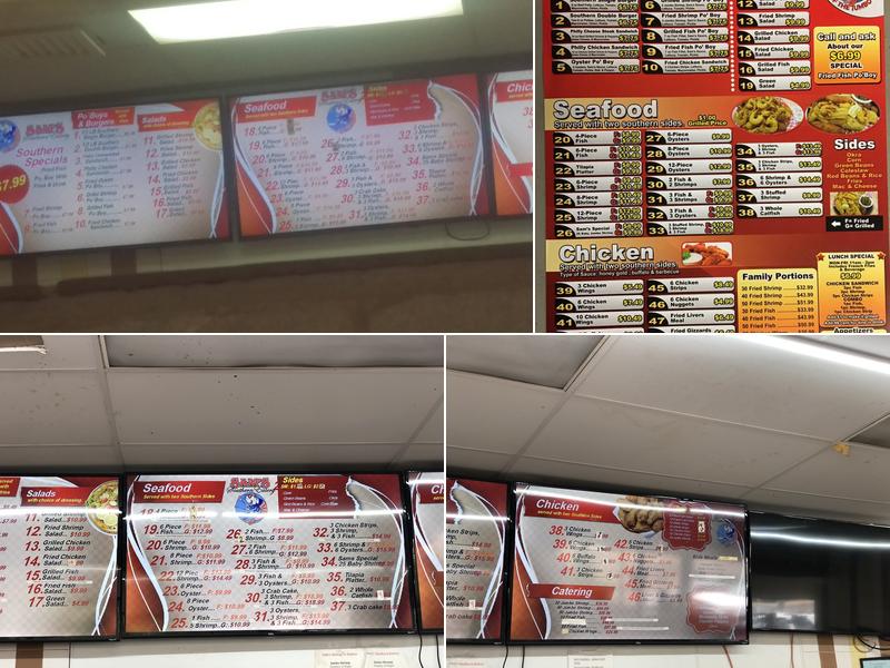 Sam's Seafood Menu