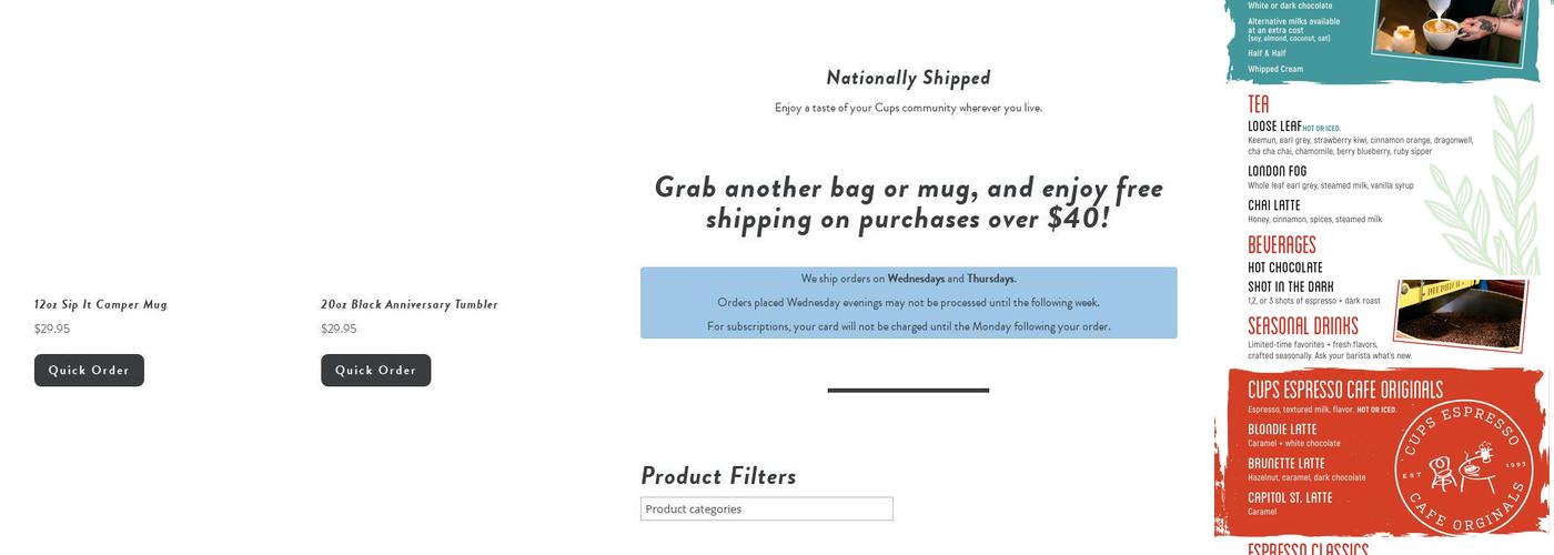 Cups | An Espresso Café Menu