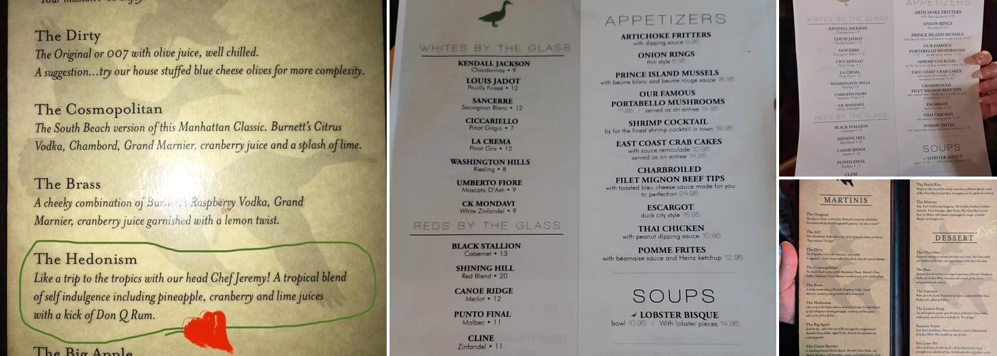 Duck City Bistro Menu