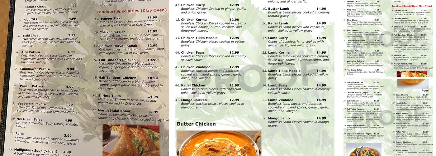 Mantra Indian Cuisine & Spirits Menu