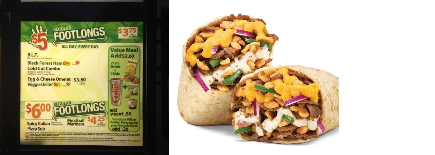 Subway Menu