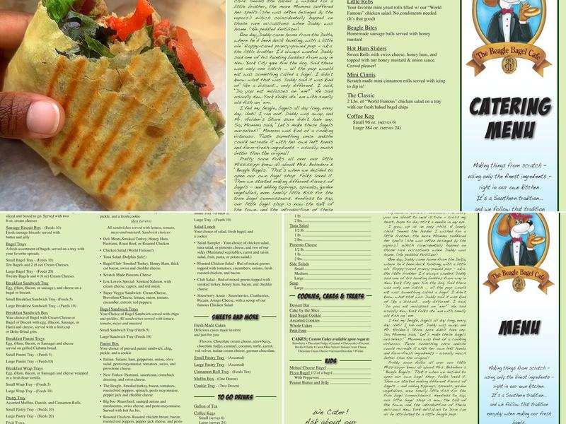 The Beagle Bagel Cafe Menu