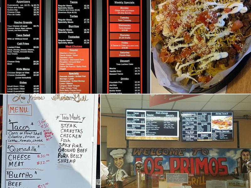 Los Primos Mexican Grill Menu