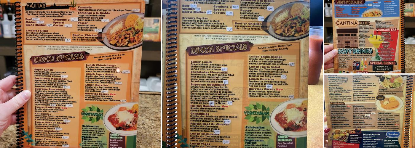 Cactus Menu