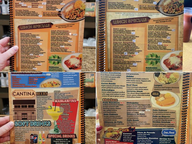 Cactus Menu