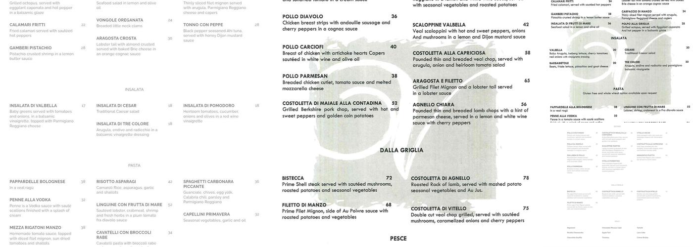 Valbella Menu