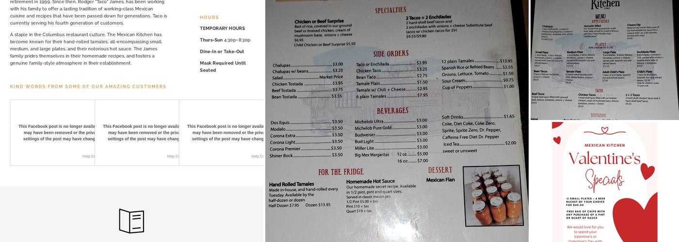 The Mexican Kitchen Menu