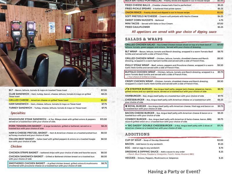 Railhouse Bar & Grill Menu