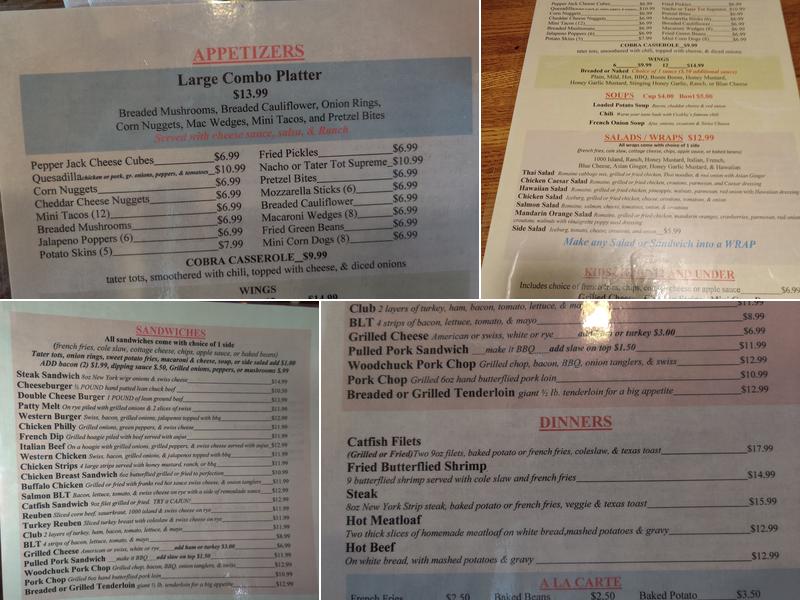 The Logger House Menu