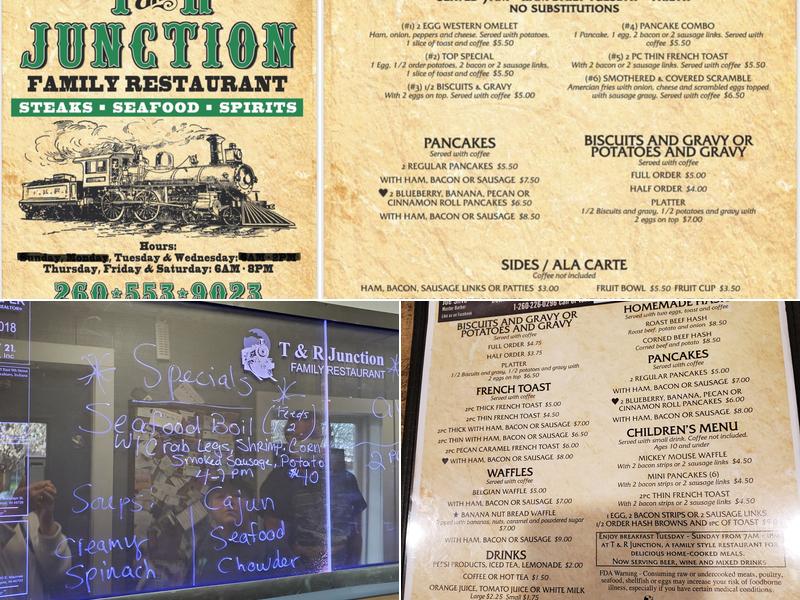 T & R Junction Menu