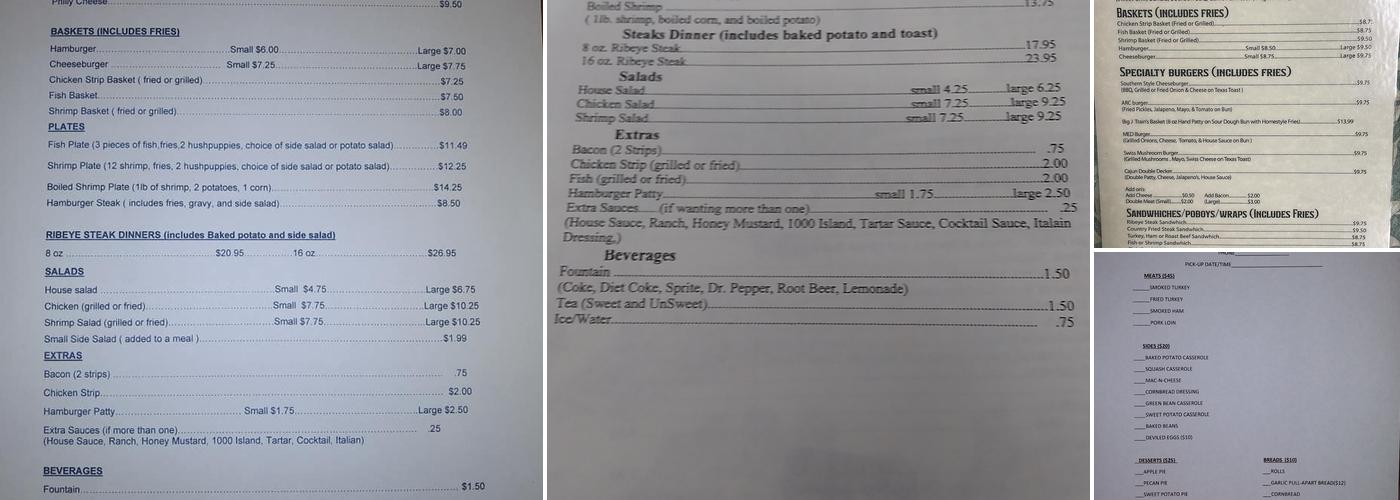 Sullivans Kitchen Menu