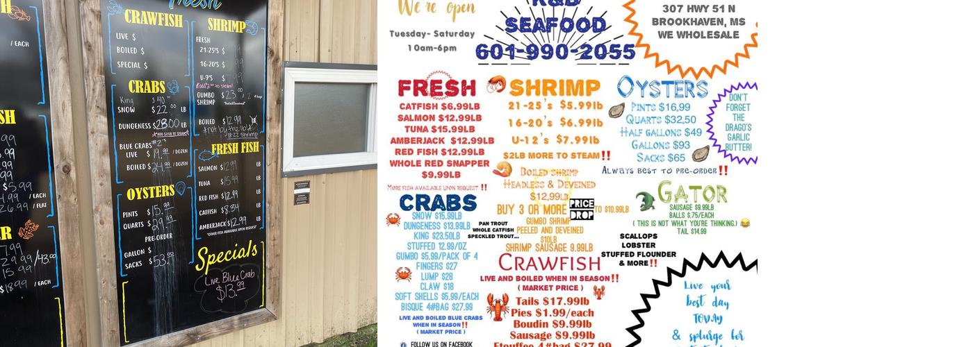 K&B Seafood Menu