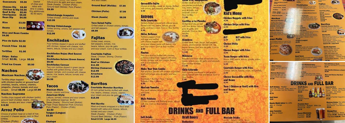 Courtside Restaurant Lounge Menu