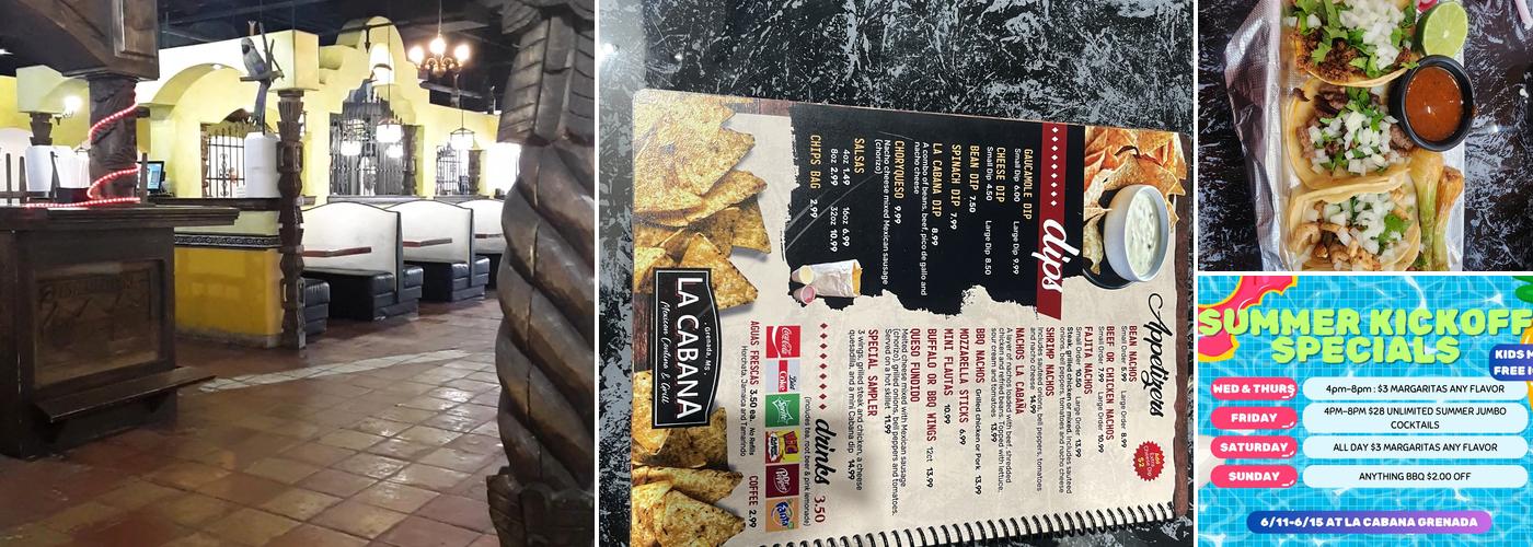 La Cabana Mexican Cantina & Grill Menu