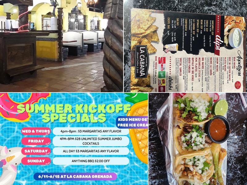 La Cabana Mexican Cantina & Grill Menu