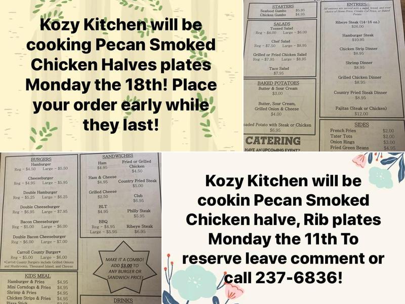 Kozy Kitchen Menu