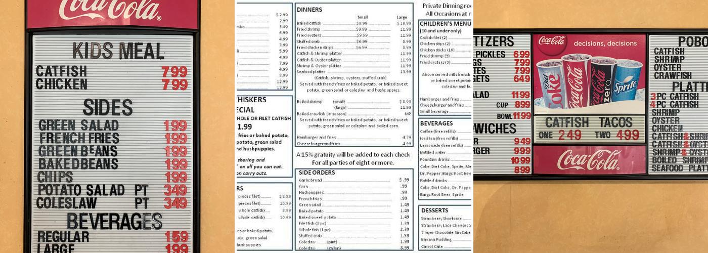 Mr Whiskers Fish & Grill Menu