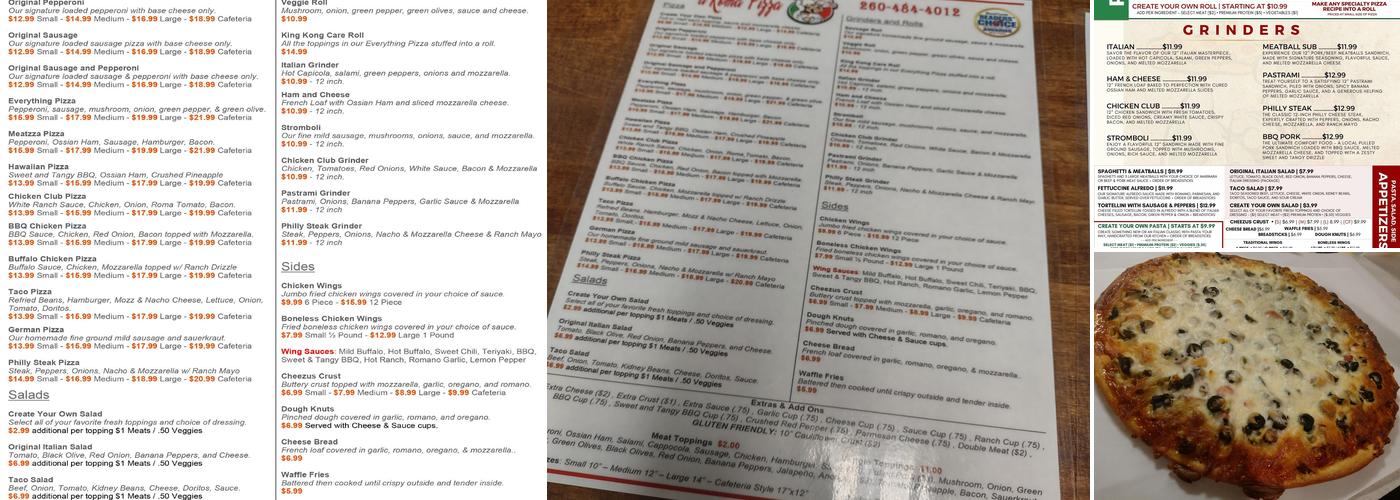 a'Roma Pizza Menu
