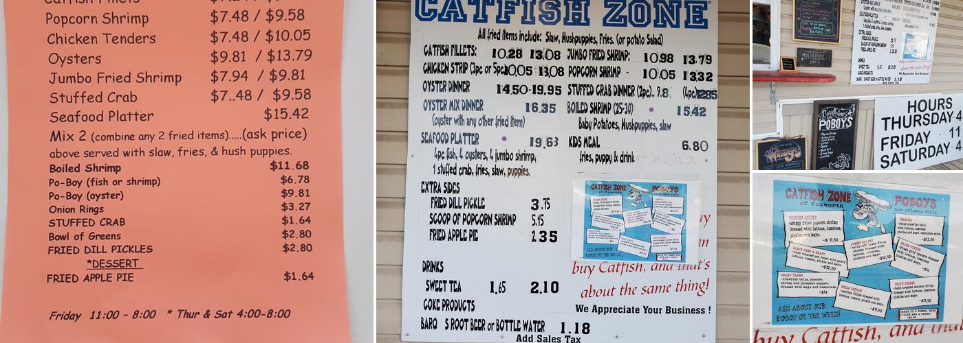 Catfish Zone Menu