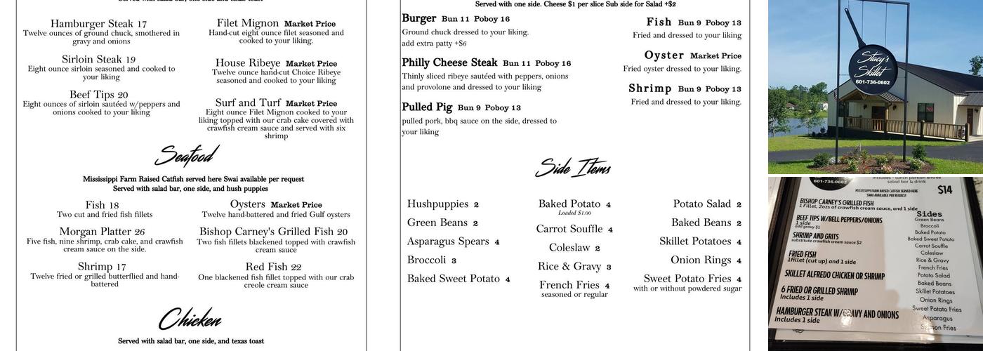 Stacy's Skillet Menu