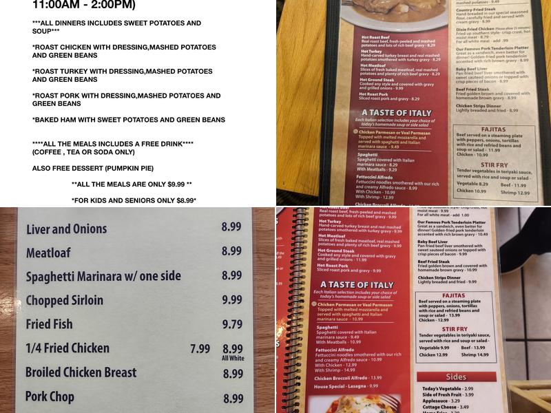Lakeside Cafe Menu