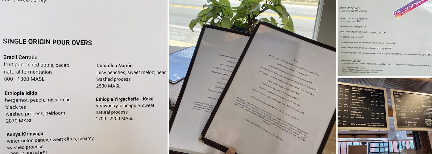 Conjure Coffee ~ Cafe & Coffee Roastery Menu
