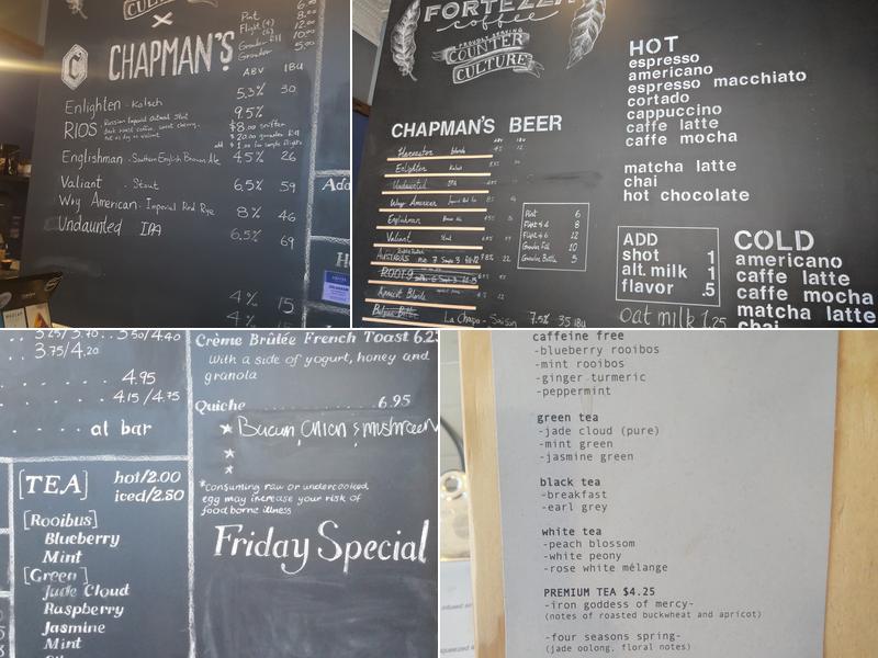 Fortezza Coffee Menu