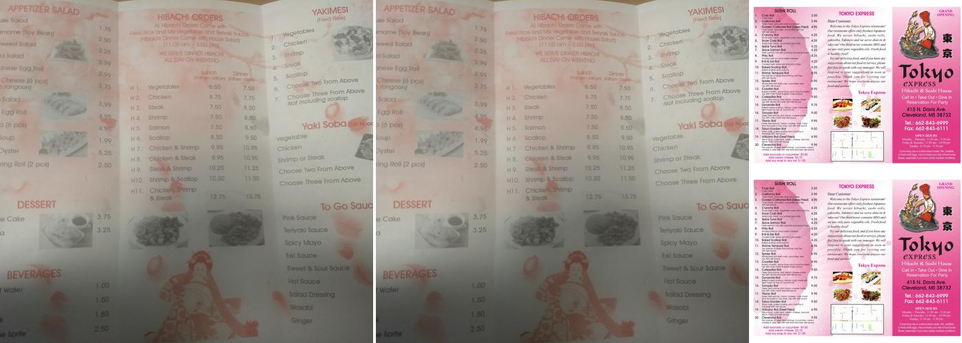 Tokyo Express Menu