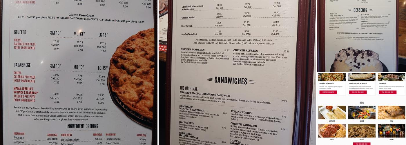 Aurelio's Pizza South Loop Menu