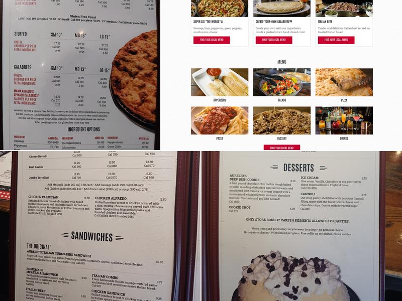 Aurelio's Pizza South Loop Menu