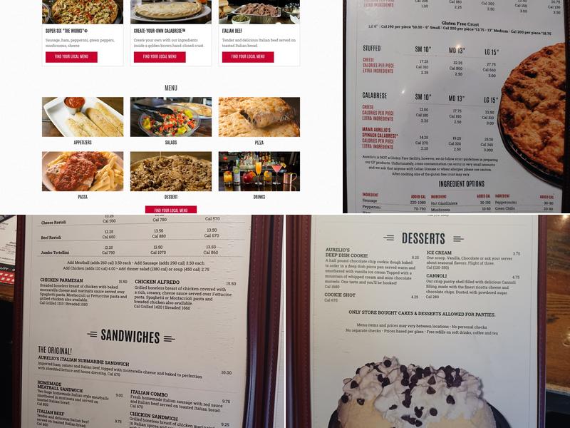 Aurelio's Pizza South Loop Menu