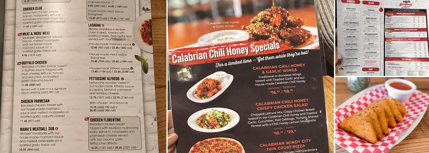 Giordano's Menu