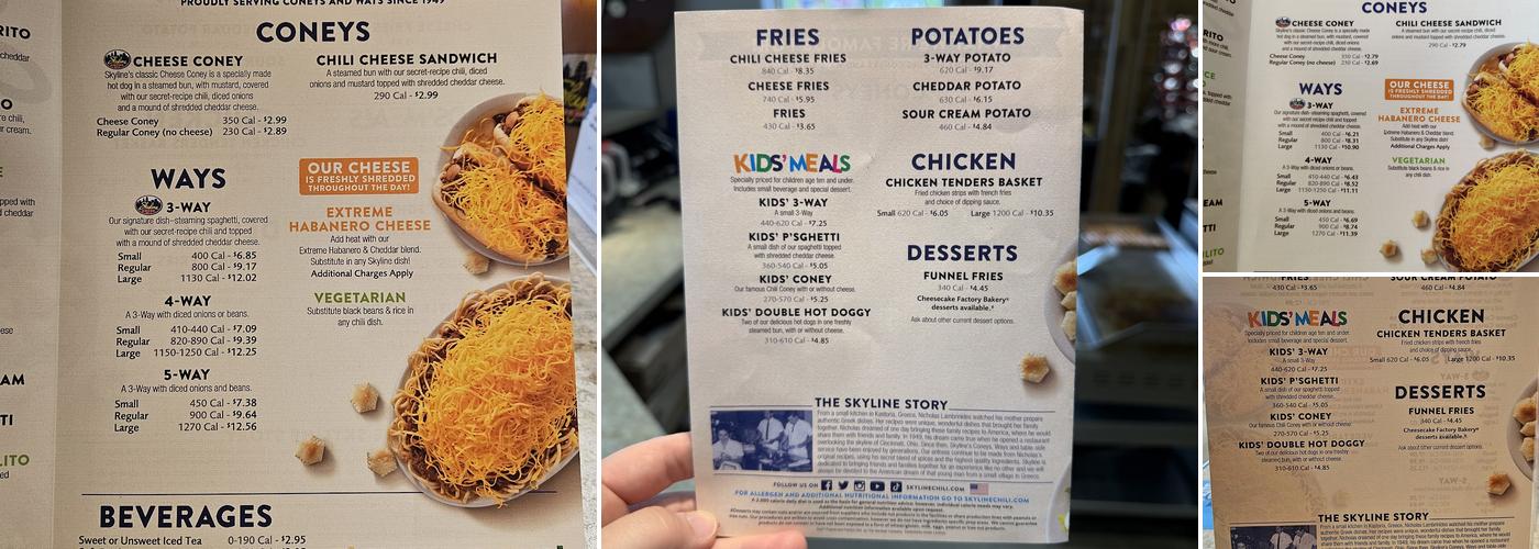 Skyline Chili Menu