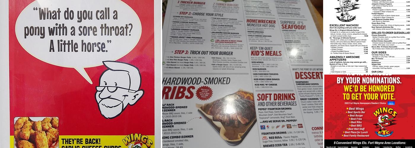 Wings Etc. Menu